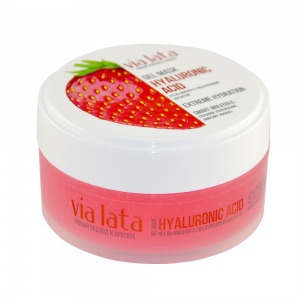 Гель-маска клубника "GEL MASK HYALURONIC ACID" , Via Lata