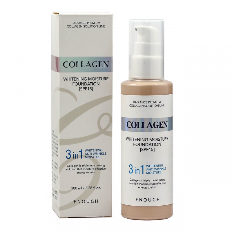 Enough Тональная основа с коллагеном 3 в 1 Whitening Collagen foundation